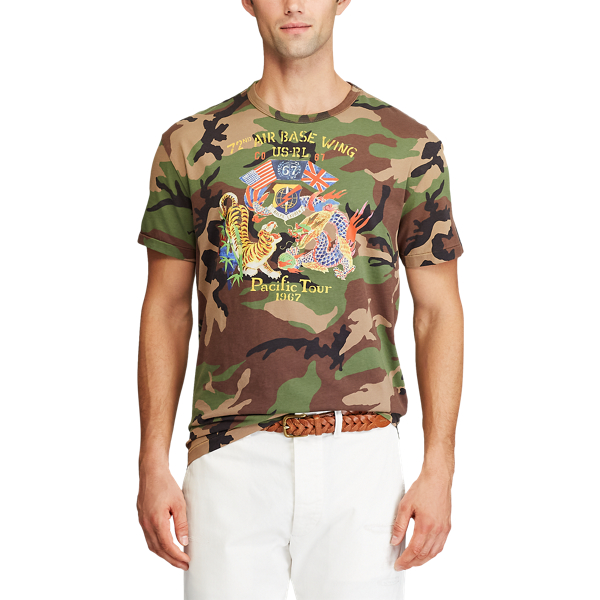Custom Slim Fit Camo T-Shirt Polo Ralph Lauren in Camo 3