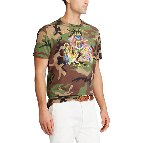 Custom Slim Fit Camo T-Shirt Polo Ralph Lauren in Camo 5