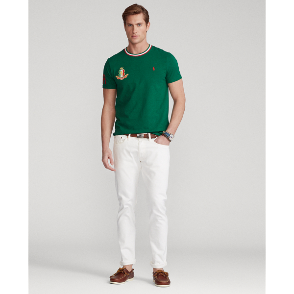 The Custom Slim Italy T-Shirt Polo Ralph Lauren in Tennis Green 4