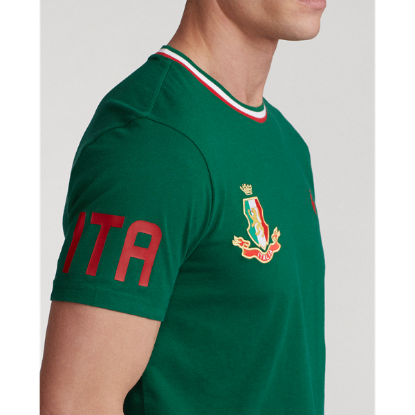 The Custom Slim Italy T-Shirt Polo Ralph Lauren in Tennis Green 6
