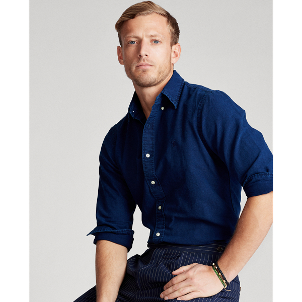 Indigo Slim Fit Indigo Oxford Shirt Polo Ralph Lauren 4