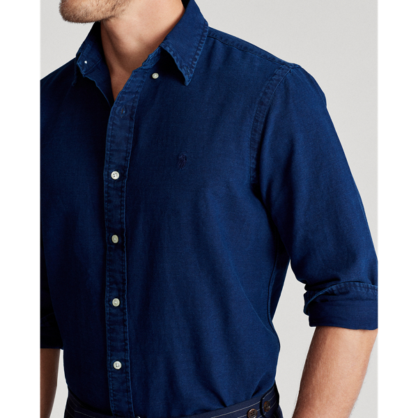 Indigo Slim Fit Indigo Oxford Shirt Polo Ralph Lauren 6