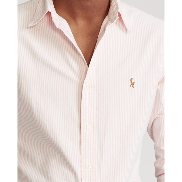 Pink/White Slim Fit Striped Oxford Shirt Polo Ralph Lauren 5