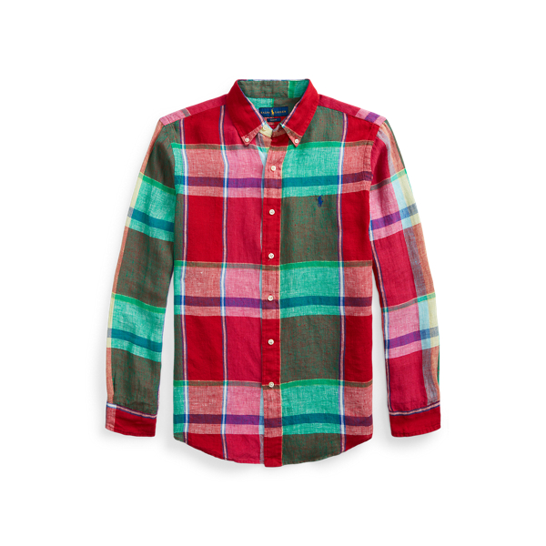 Slim fit geruit linnen overhemd Polo Ralph Lauren in 1