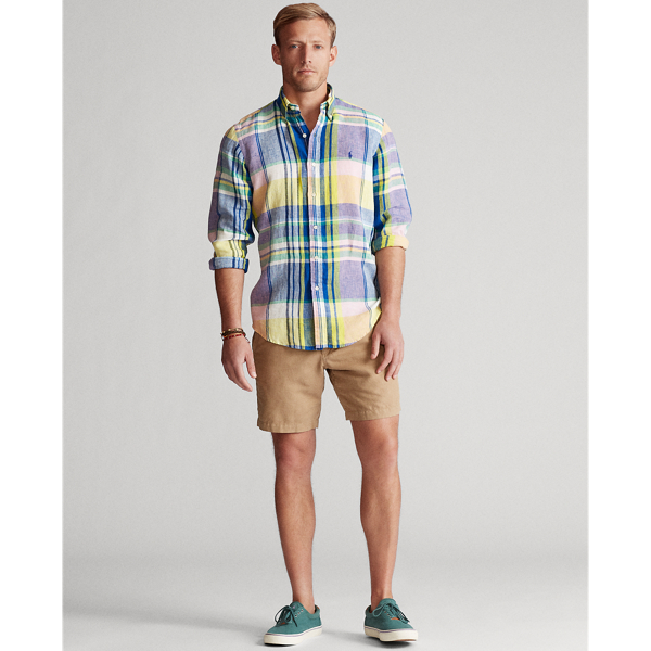 Chemise &eacute;cossaise Slim Fit lin en lin Polo Ralph Lauren en 4763 Purple/Blue Multi 3
