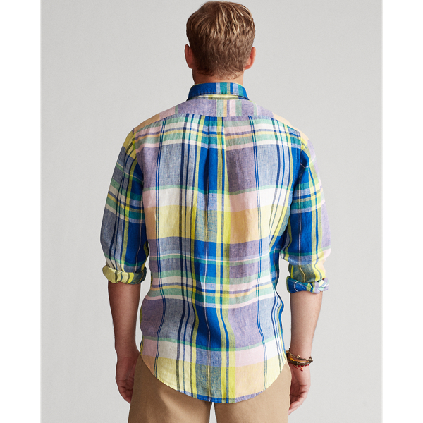 Chemise &eacute;cossaise Slim Fit lin en lin Polo Ralph Lauren en 4763 Purple/Blue Multi 4