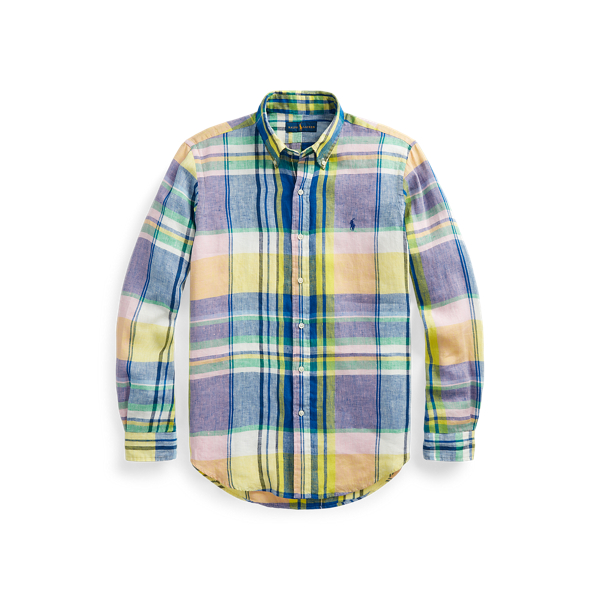 Chemise &eacute;cossaise Slim Fit lin en lin Polo Ralph Lauren en 4763 Purple/Blue Multi 2