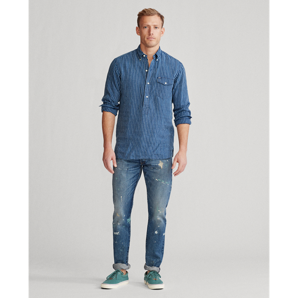 Dark Indigo Stripe Custom Fit Striped Shirt Polo Ralph Lauren 3