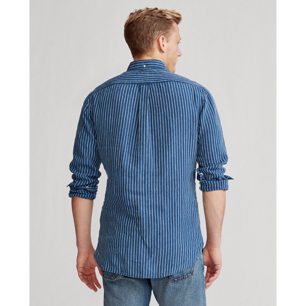 Dark Indigo Stripe Custom Fit Striped Shirt Polo Ralph Lauren 4