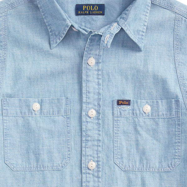 Indigo Custom Fit Sportsman Shirt Polo Ralph Lauren 6