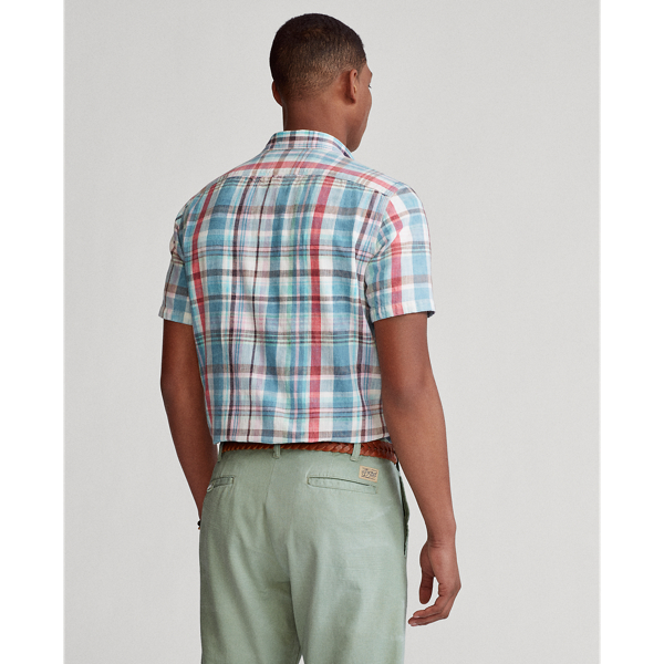 4773 Blue/Red Custom Fit Plaid Twill Shirt Polo Ralph Lauren 5