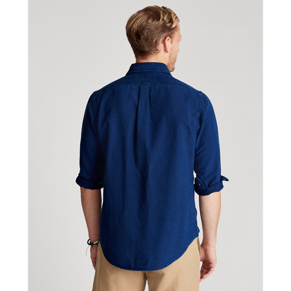 Indigo Custom Fit Indigo Oxford Shirt Polo Ralph Lauren 4