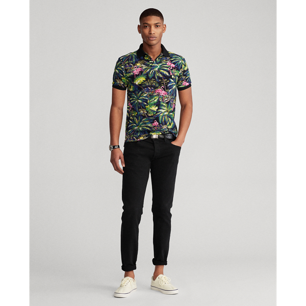 Polo coupe cintr&eacute;e ajour&eacute; tropical Polo Ralph Lauren en Flamingo Tropical 4