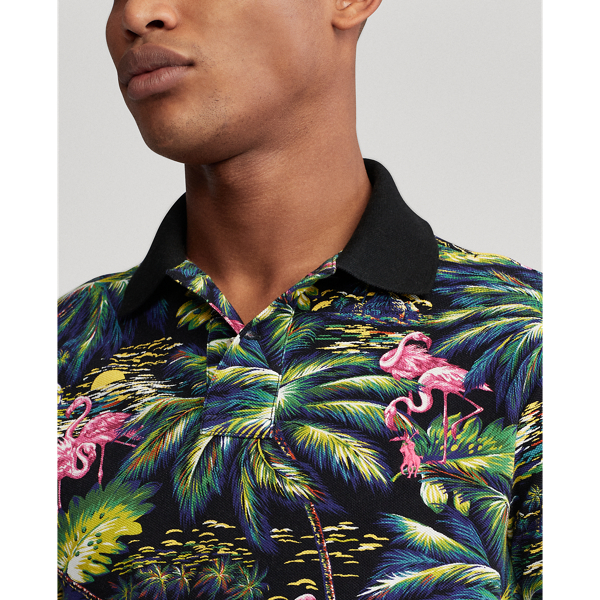 Polo coupe cintr&eacute;e ajour&eacute; tropical Polo Ralph Lauren en Flamingo Tropical 6