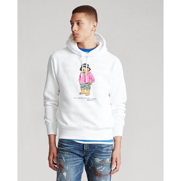 White Beach Bear Fleece Hoodie Polo Ralph Lauren 4