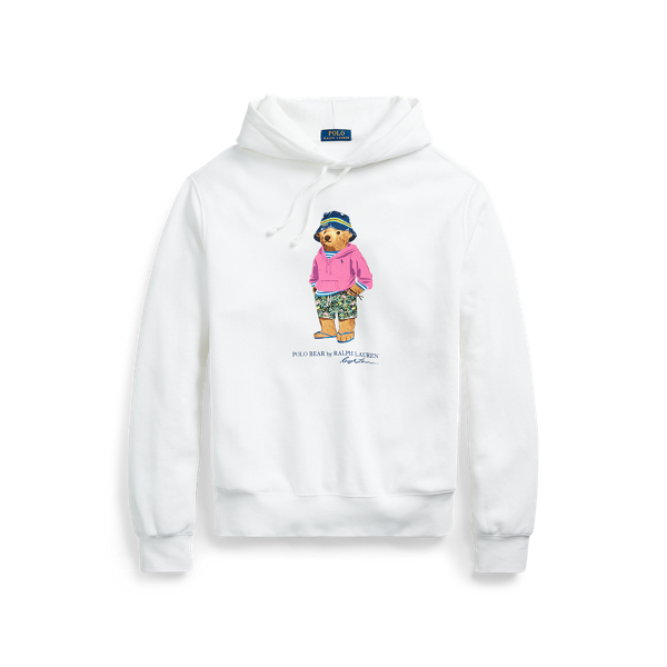 White Beach Bear Fleece Hoodie Polo Ralph Lauren 2