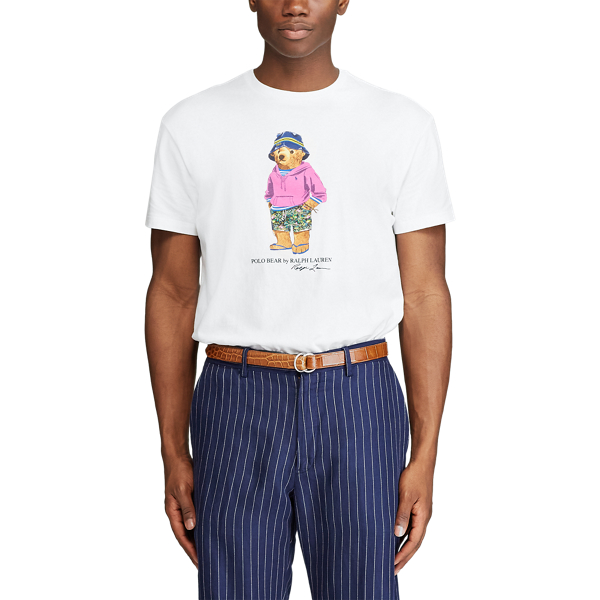 White Custom Slim Beach Bear T-Shirt Polo Ralph Lauren 5