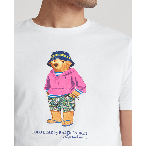 White Custom Slim Beach Bear T-Shirt Polo Ralph Lauren 7