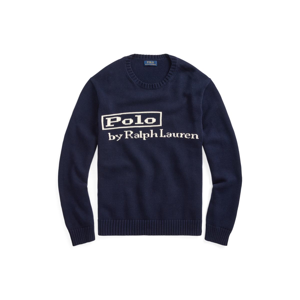 Polo Ralph Lauren Womens Logo Cable Knit Crewneck Cotton