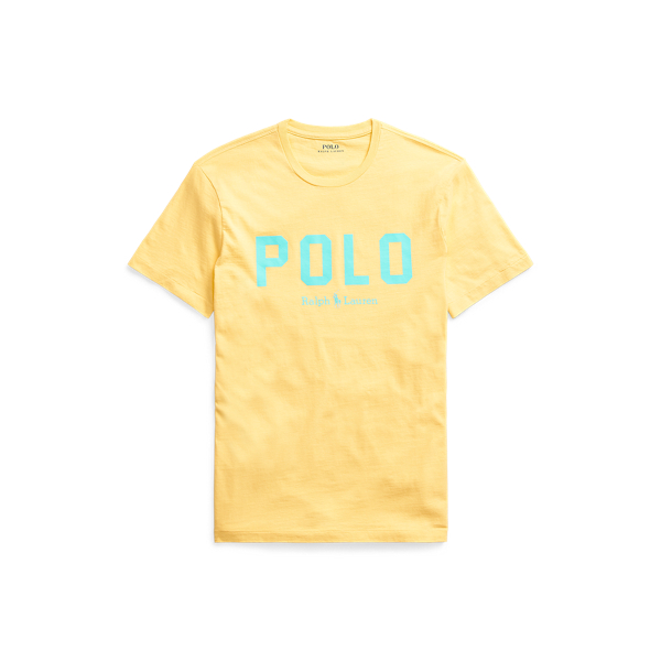 Fall Yellow/Turquoise Custom Slim Fit Logo Jersey T-Shirt Polo Ralph Lauren 2