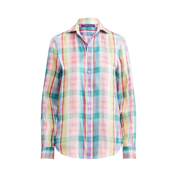 Yellow/Purple Multi Hannah Madras Shirt Ralph Lauren Collection 2