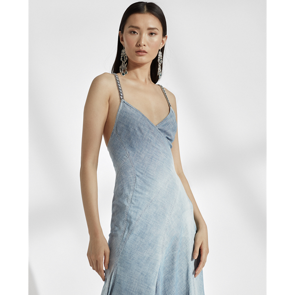 Indigo Fernanda Chambray Dress Ralph Lauren Collection 4