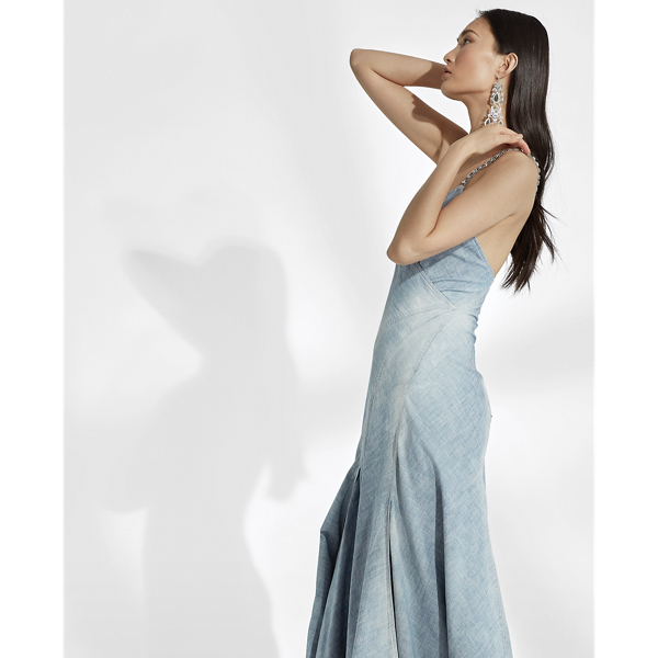 Indigo Fernanda Chambray Dress Ralph Lauren Collection 5
