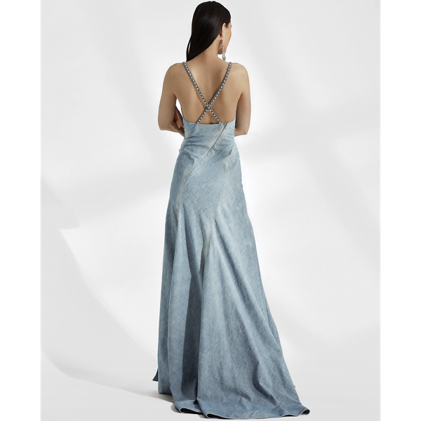 Indigo Fernanda Chambray Dress Ralph Lauren Collection 6