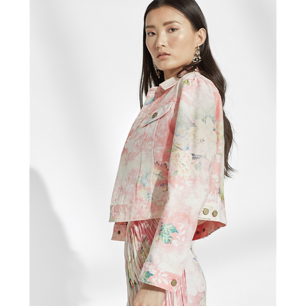 Pink Multi Barrow Denim Trucker Jacket Ralph Lauren Collection 5