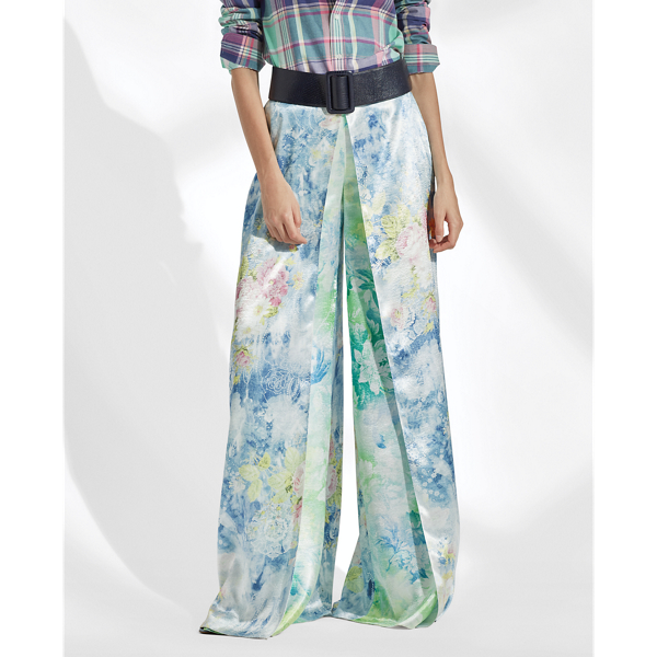 Blue Multi Kellin Floral Evening Trouser Ralph Lauren Collection 3