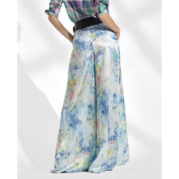 Blue Multi Kellin Floral Evening Trouser Ralph Lauren Collection 5