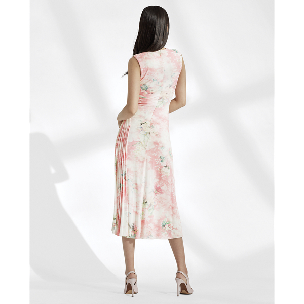 Pink Multi Annabeth Floral Jersey Dress Ralph Lauren Collection 5
