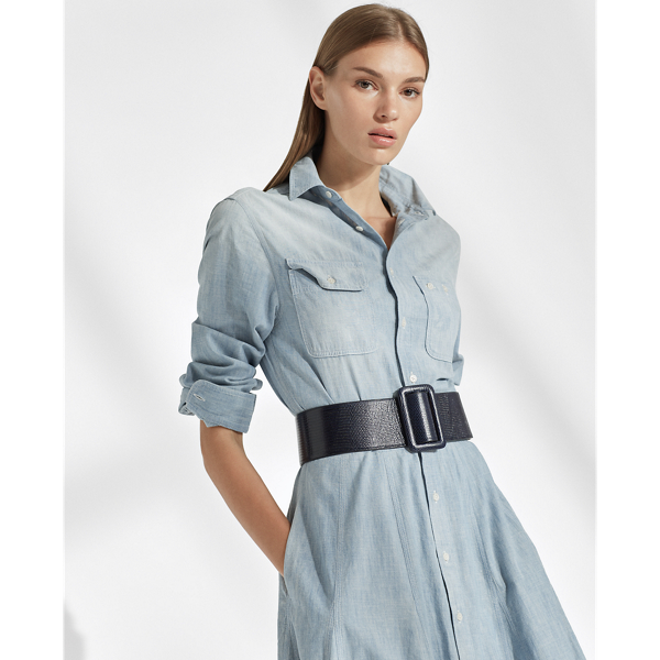 Indigo Cailyn Chambray Shirtdress Ralph Lauren Collection 3