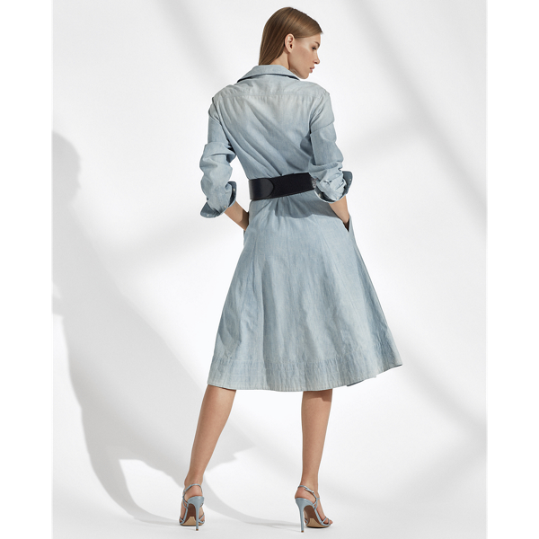 Indigo Cailyn Chambray Shirtdress Ralph Lauren Collection 4