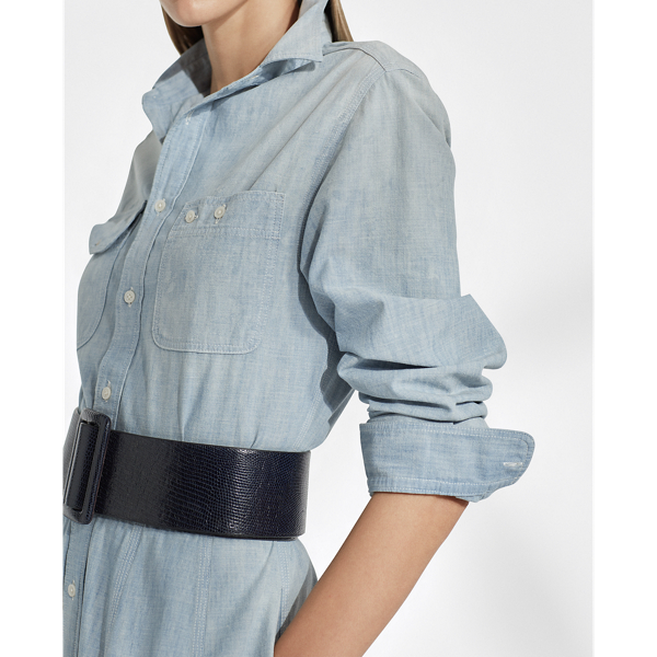 Indigo Cailyn Chambray Shirtdress Ralph Lauren Collection 5