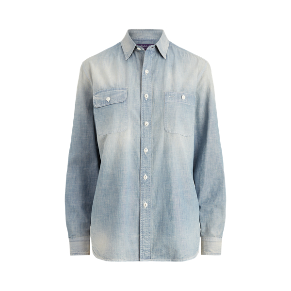 Indigo Cane Polo Bear Chambray Shirt Ralph Lauren Collection 2