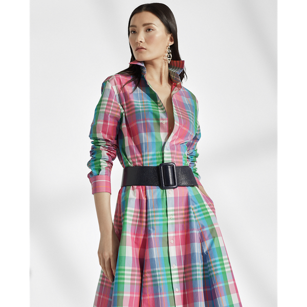 Pink/Green Multi Aldene Madras Shirtdress Ralph Lauren Collection 4