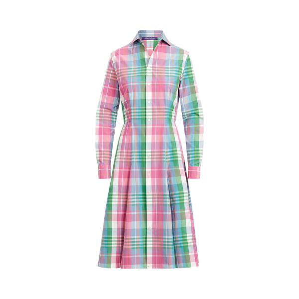 Pink/Green Multi Aldene Madras Shirtdress Ralph Lauren Collection 2