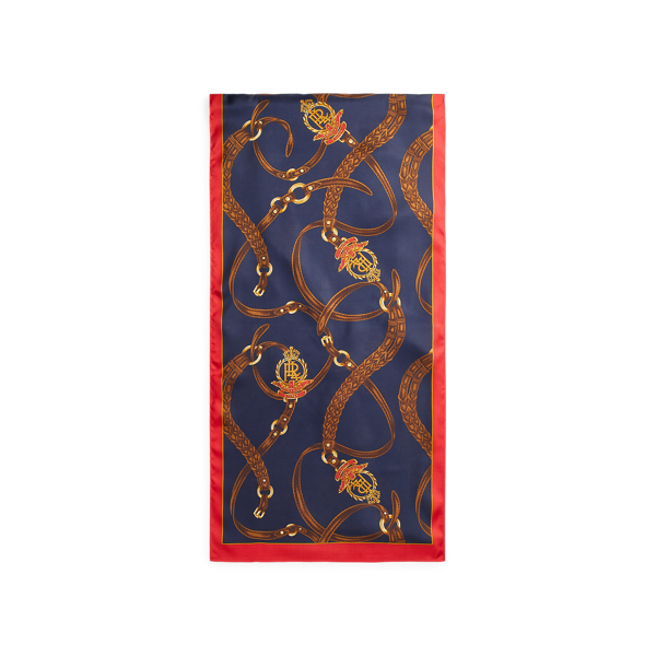 Navy Jaqueline Silk Twill Scarf Lauren 2