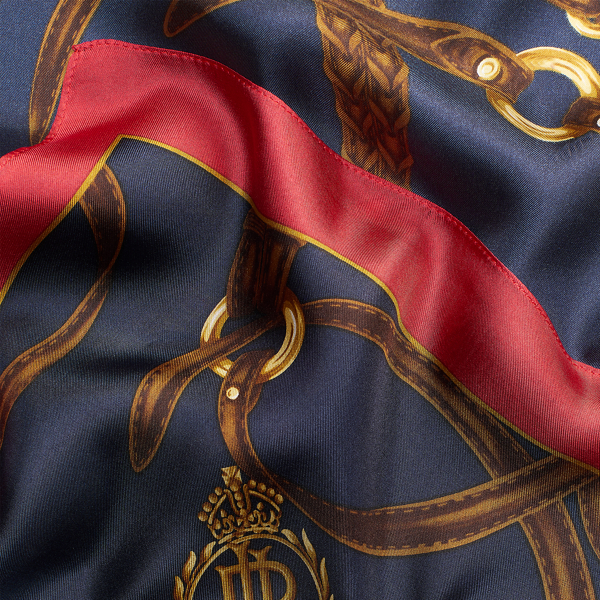 Navy Jaqueline Silk Twill Scarf Lauren 3
