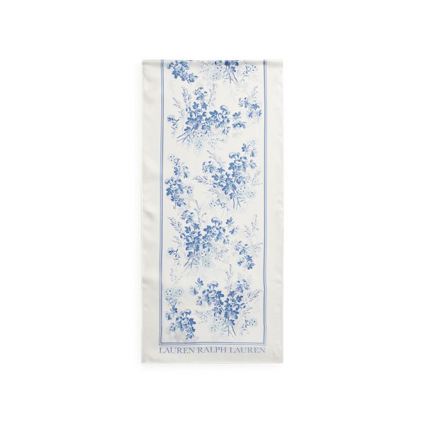 Cream/Toile Blue Lira Oblong Silk Twill Scarf Lauren 2