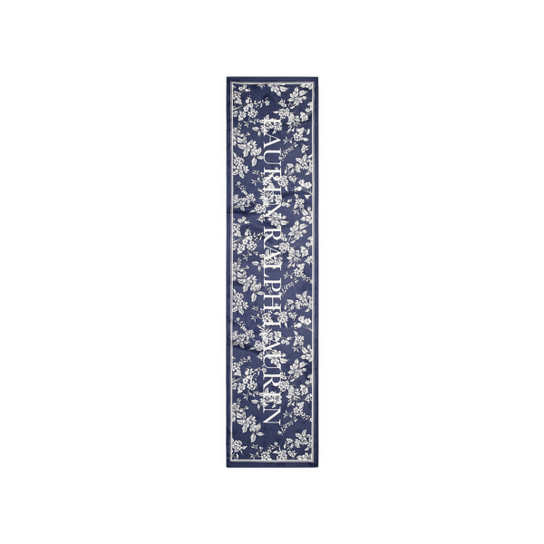 Navy Anais Floral Silk Scarf Lauren 2