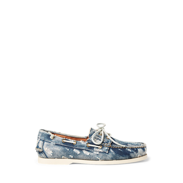 Merton Ralph Lauren Denim Shoes Merton Washed Denim Boat Shoe