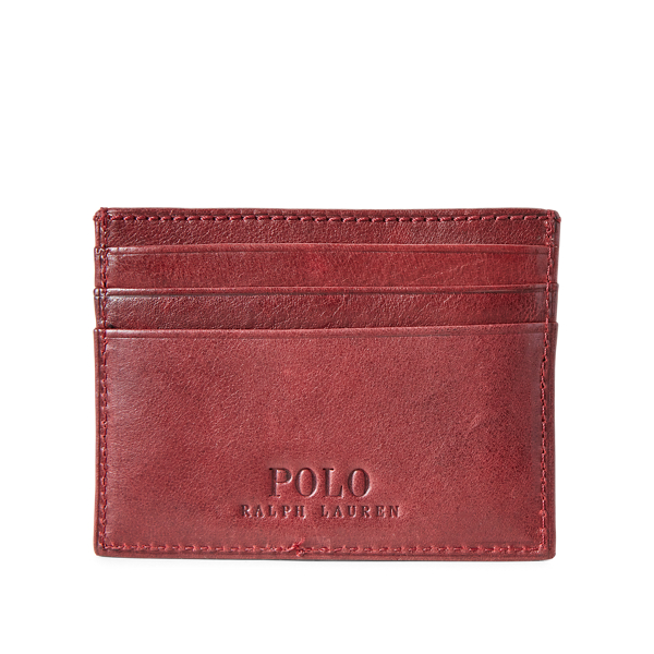 Deep Red Heritage Leather Card Case Polo Ralph Lauren 2