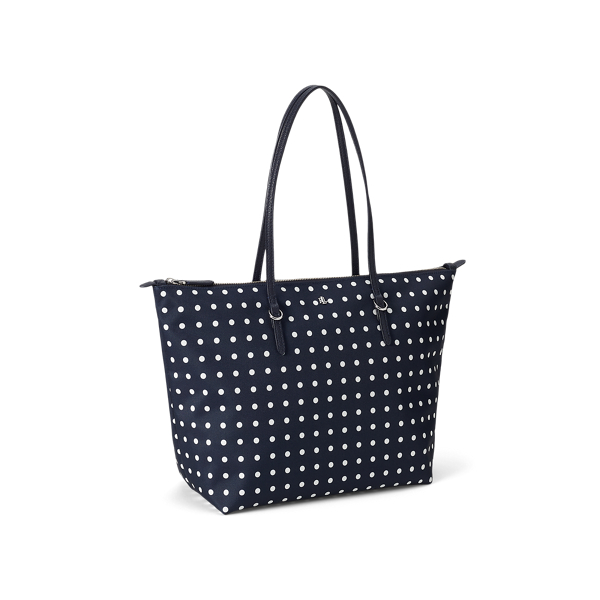 Lauren Navy Dot Medium Nylon Keaton Tote Lauren 2