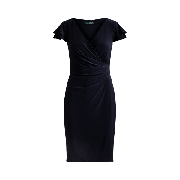 Jersey Flutter-Sleeve Dress Lauren 1