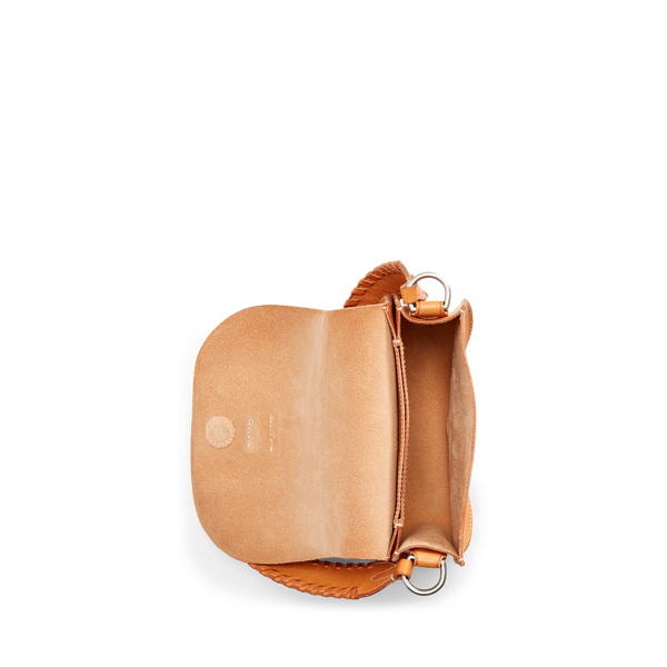 Natural Concho Leather Small Crossbody Polo Ralph Lauren 4