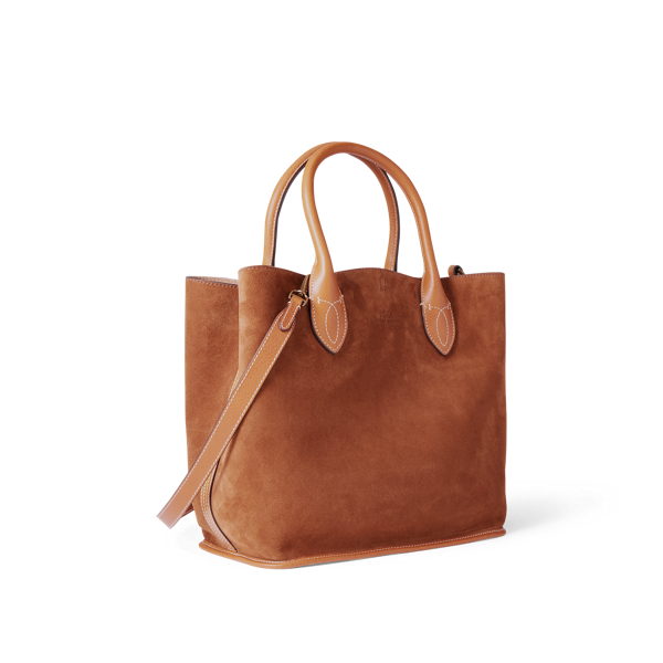 Cinnamon Suede Medium Bellport Tote Polo Ralph Lauren 3