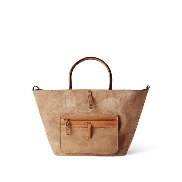Cinnamon Suede Medium Bellport Tote Polo Ralph Lauren 6