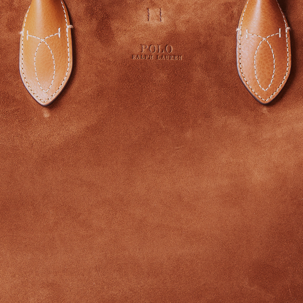 Cinnamon Suede Medium Bellport Tote Polo Ralph Lauren 7